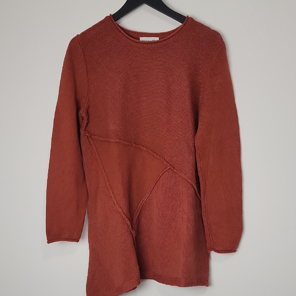 NEON BUDDHA COTTON LINEN BLEND KNIT LONG SLEEVE SWEATER A LINE SIZE MEDIUM